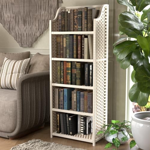 Red Lantern 53" Natural Fiber Shelving Unit - White