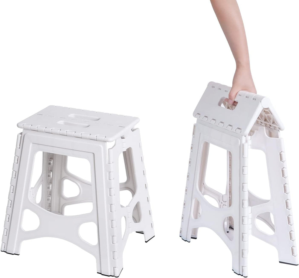 Folding Step Stool 15IN Tall Plastic Foldable Step Stool for Camping Picnic a...