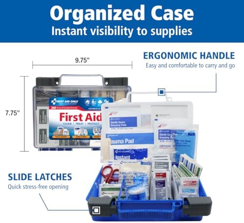 First Aid Only 260-Piece Family First Aid Kit for Home, Car and Travel