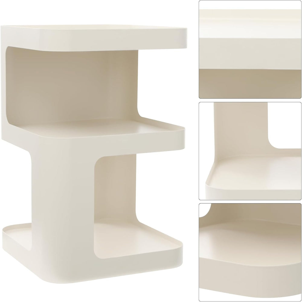 Modern Side Table for Couch, End Tables for Small Spaces, Metal nightstand, A...