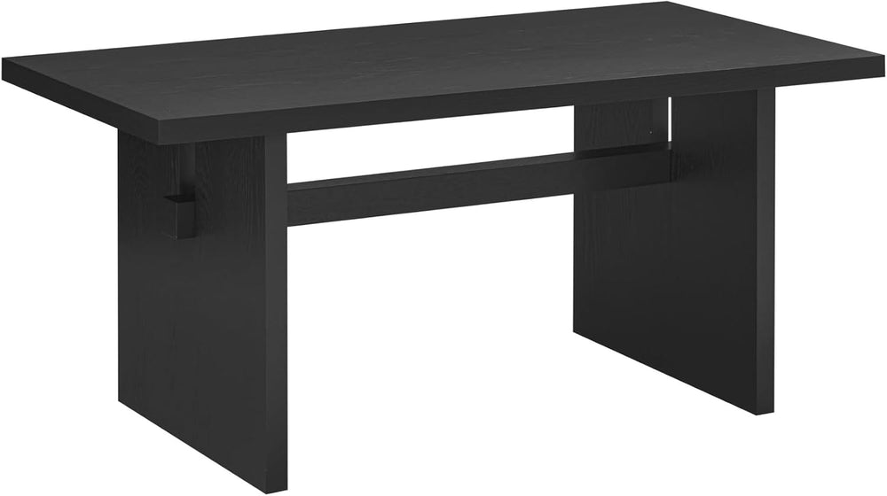Nathan James Briggs Modern Dining Table for 6, Small Rectangle, 6-Person Blac...