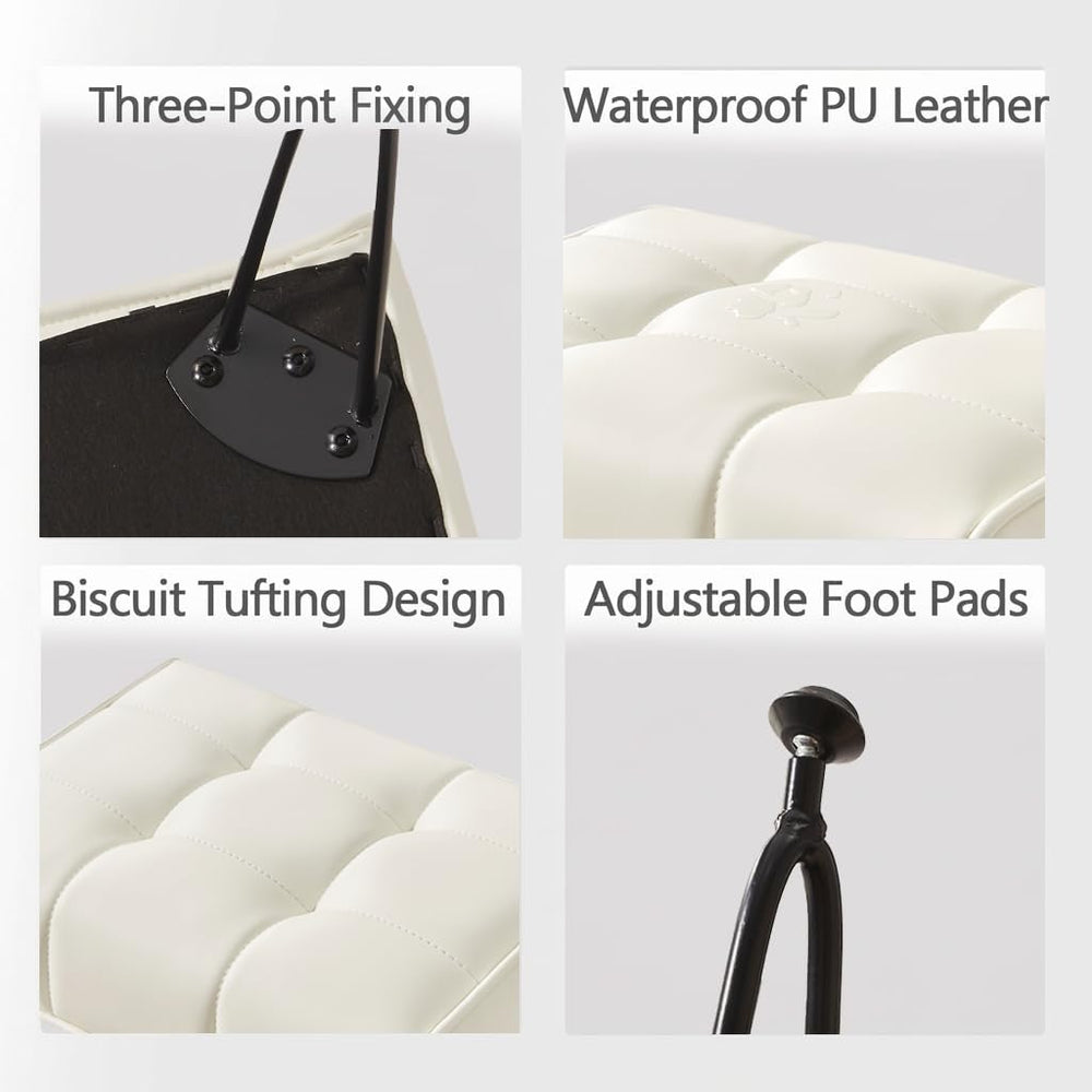 EBENCHICO PU Leather Vanity Stools, Vanity Stool Chairs for Makeup Faux Leath...