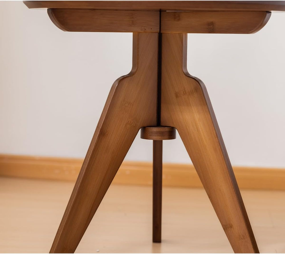 Maydear Bamboo Round Side Table Small Accent Table or Coffee Table for Living...