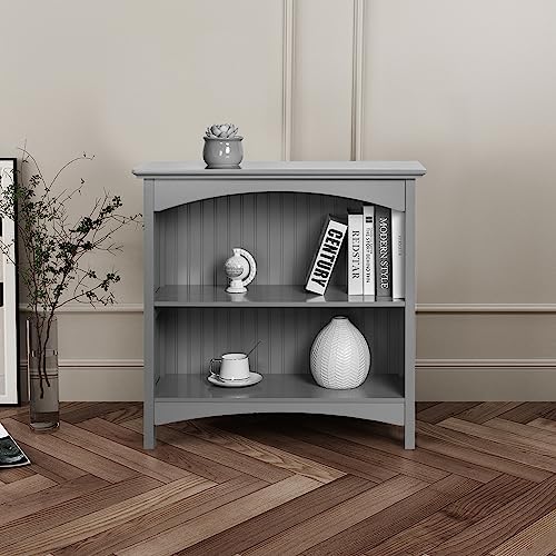 eHemco 2 Tier Bookcase, 29 Inches, Gray