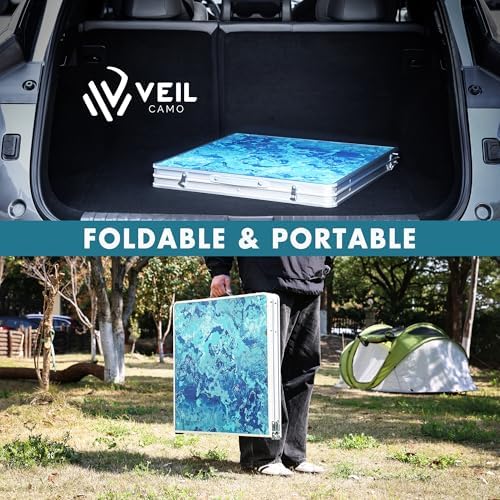 VILLEY Folding Camping Table 4FT, Portable Small Picnic Table
