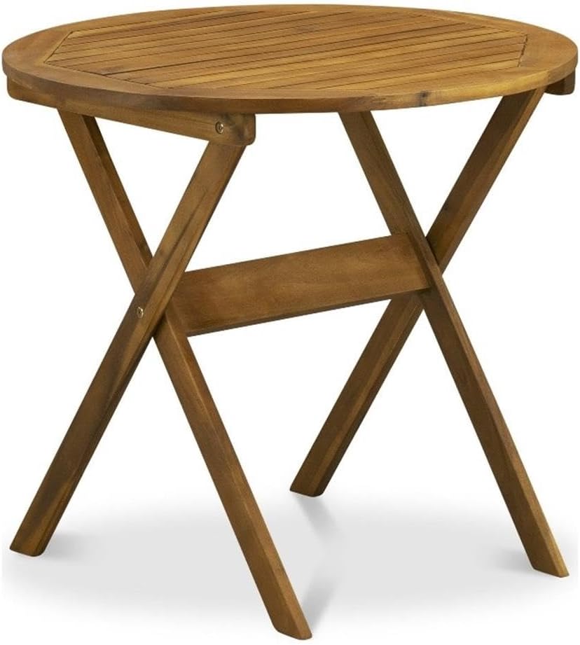 East West Furniture BMNTDNA Patio Furniture Outdoor Acacia Wood Round Coffee ...