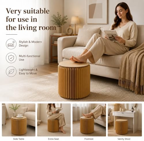 Folding Stool-12-Inch Foldable Paper Stool, Portable Folding Stool, Made With...