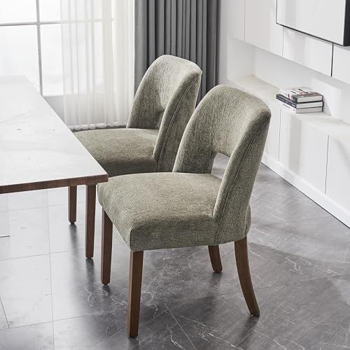 VKNOW Dining Chairs Set of 6, Fabric Dining Chairs, Green