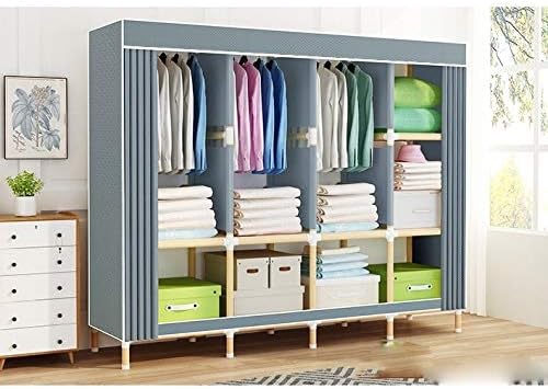 Detachable Wardrobe Steel Frame Thicken Bold Folding Full Hanging Fabric Simp...