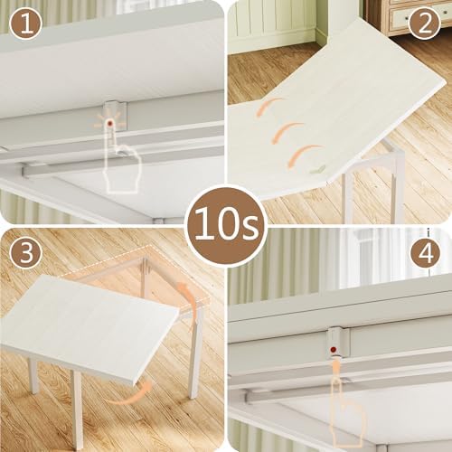 HUAHUU Dining Table Set for 4, Extendable Kitchen Table Cushion Chairs Set of...