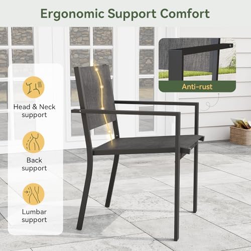 7-Piece Patio Table and Chairs Set for 6, All Weather Patio Dining Sets