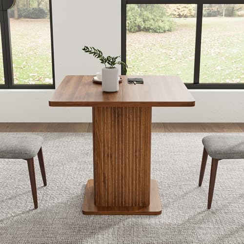 Small Square Dining Table for 2-4, 31.5 Inch Farmhouse Kitchen Table with 2-T...