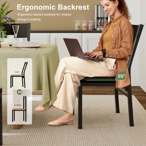 Feonase Dining Chairs Set of 6, Modern Kitchen Chairs with Ergonomic Backrest...