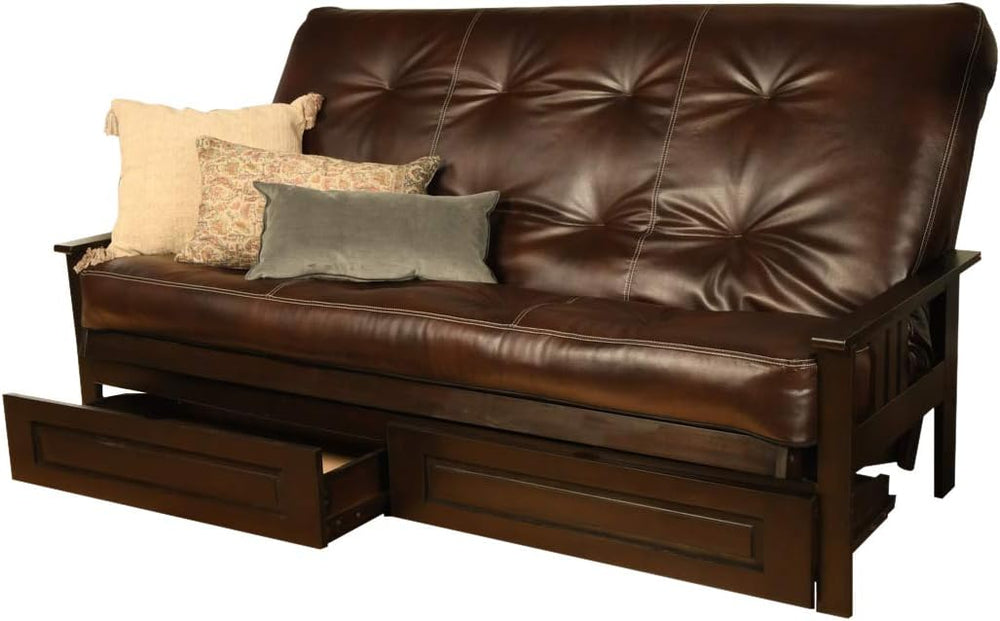 Kodiak Furniture Monterey Queen-size Futon, Storage Drawers, Espresso Finish ...