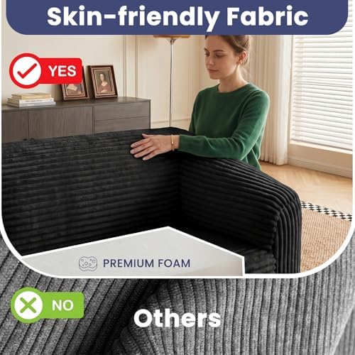 JUIKURY Convertible Sofa Bed, 3-in-1 Foldable Loveseat Couch with Armrest, Co...