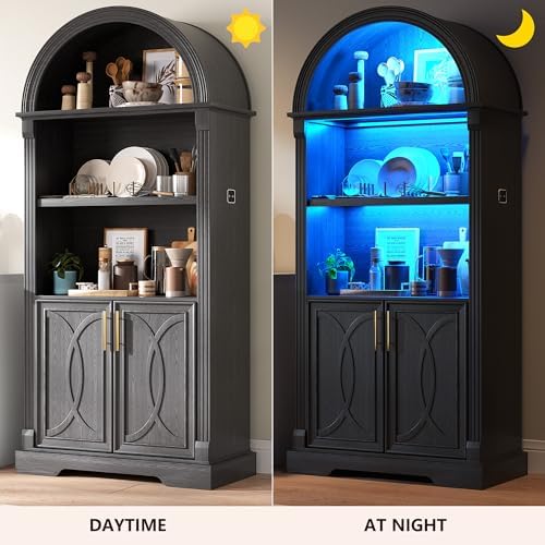 Vlsrka Kitchen Pantry Storage Cabinets with Adjustable Shelves, 71" Tall...