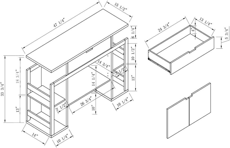 Modern Kitchen Pantry, White Buffet Storage Cabinet with 4 Shelves, Easy to M...