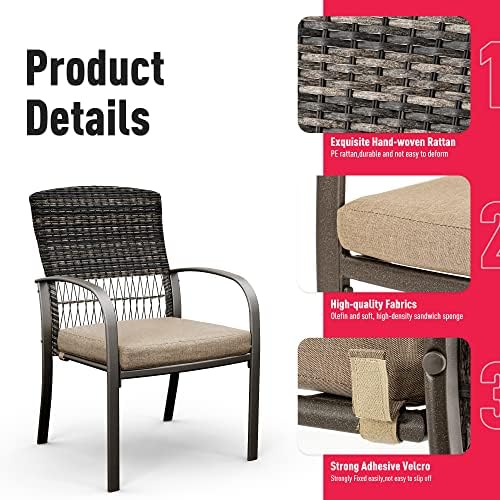 Pamapic 8504 Patio Dining 7 Piece, Outdoor Wicker Furniture Set for Backyard ...