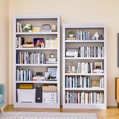 Bookshelf,6-Tier Adjustable Steel Book Shelf,61" H Heavy Duty Metal Book...