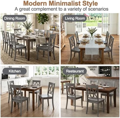 DUHOME Wood Dining Chairs Set of 4,Cross Back Solid Wood Kitchen Chairs