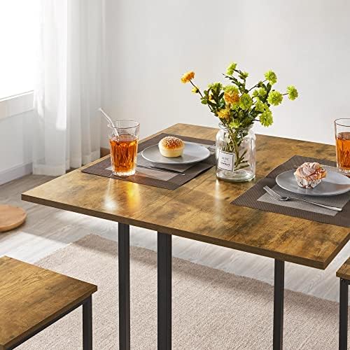 Yaheetech, Kitchen Table and Chairs Set for 4, Space Saving, Rustic Brown