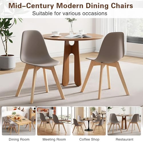 VECELO Dining Chairs Set of 4, Mid-Century Modern Kitchen & Dining Room C...