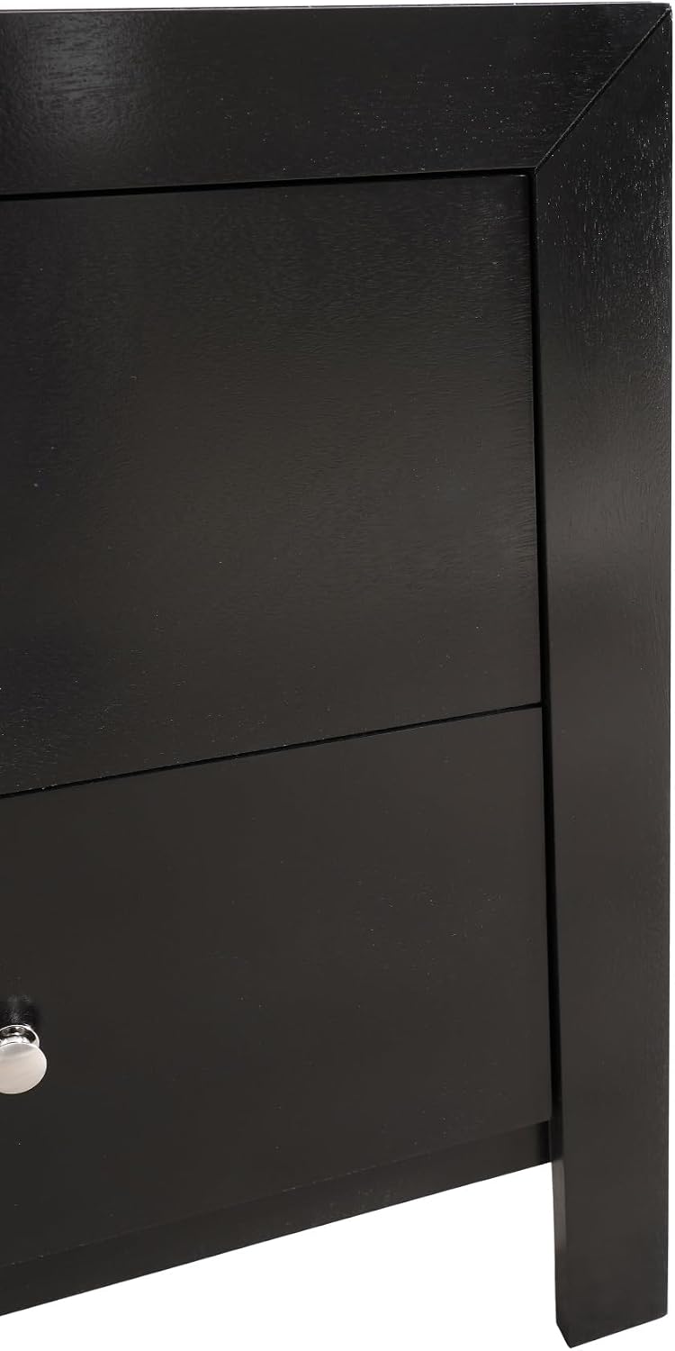 Elegantly Designed Bedside Table in Chic Black,for Small Spaces