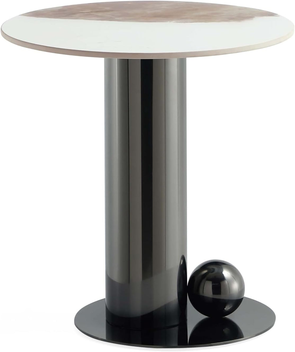 Manhattan Comfort Laurel 2 Piece Set, Round End and Coffee Tables with Sinter...