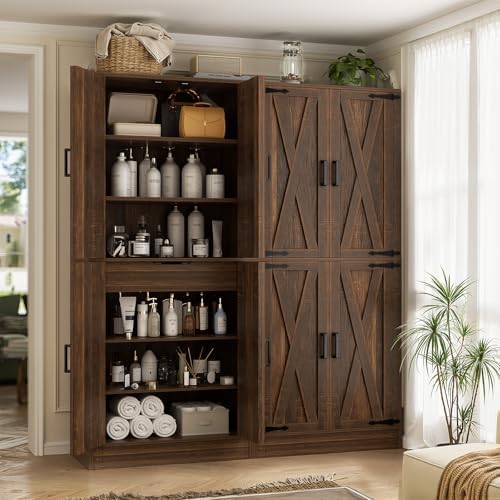 Unikito 71" Tall Kitchen Pantry Cabinet with Adjustable Shelve and Drawe...