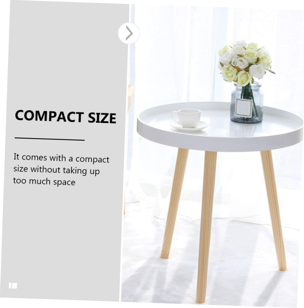 Totority Modern Mini Round Household Sofa Side Table White Small Nordic Style...
