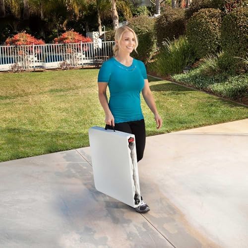 LIFETIME Fold-in-Half Adjustable Folding Table, 4-Foot