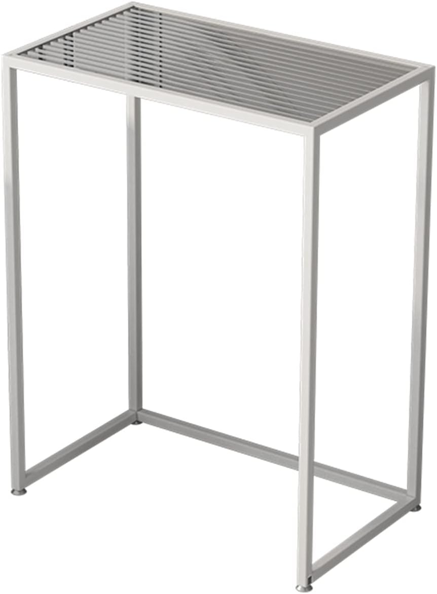Tall Telephone Stand, Slim Side Table Narrow End Table Rectangular Glass Coff...