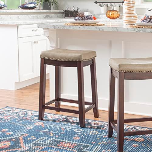 Linon Backless Counter Stool, Brown