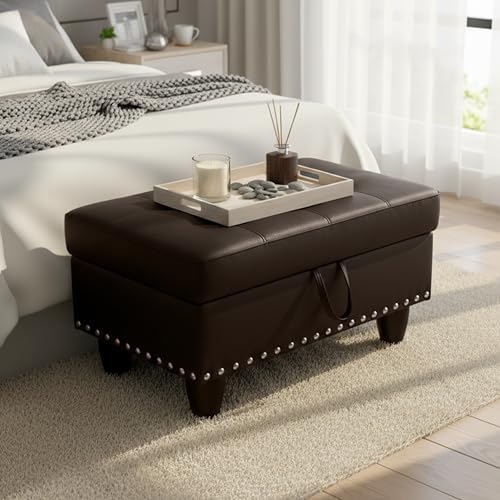 Simple Deluxe Ottoman with Storage Bench Chair, 28.5" L x 19.5" W x...