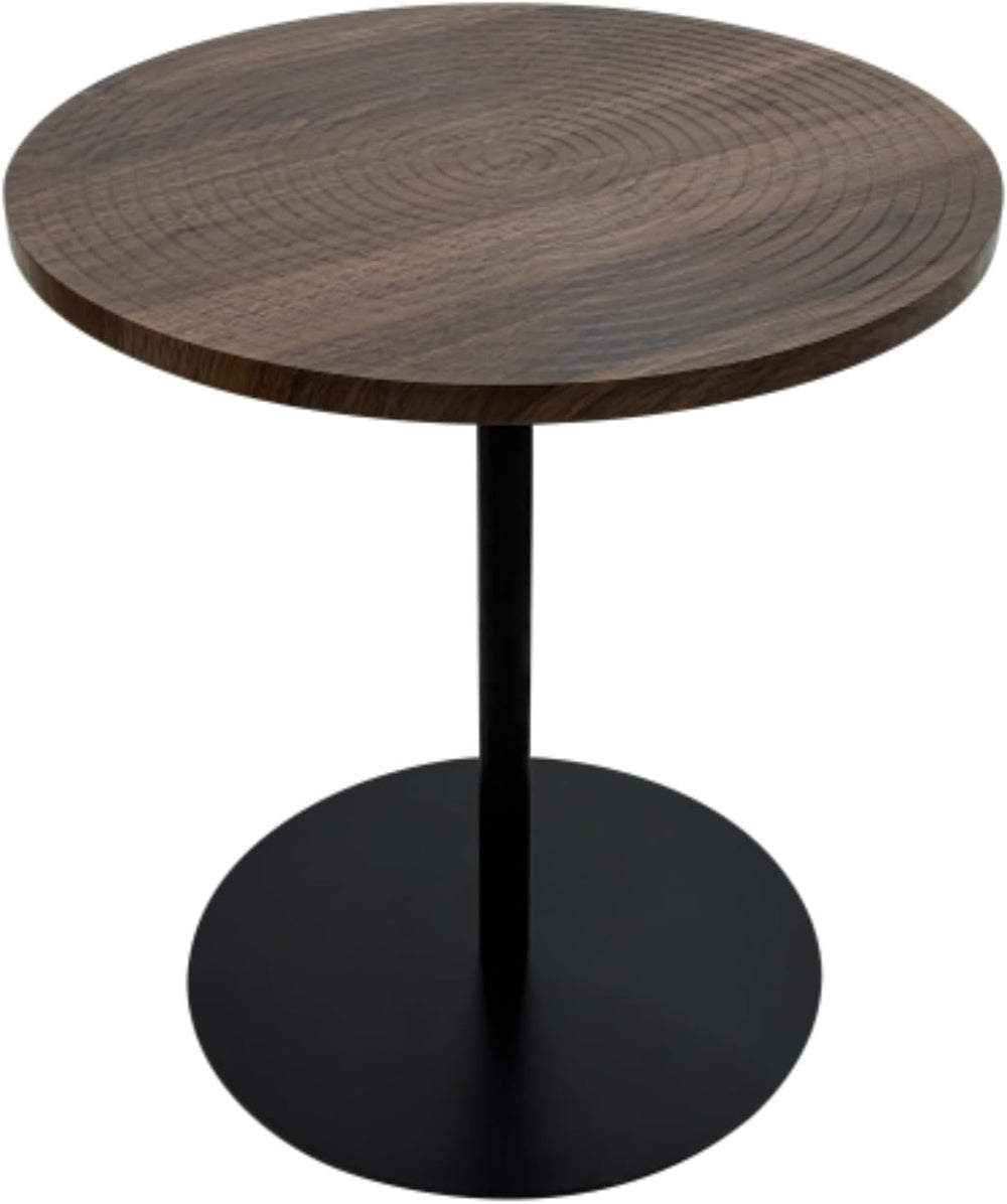 Set of 2 Small Round Side Table Wooden Concentric Circles Coffee Table for Tw...