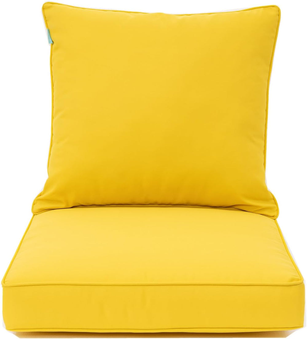 QILLOWAY Outdoor Deep Seating Cushion Set for Patio Chair Furniture 24 x 24๏ผY...