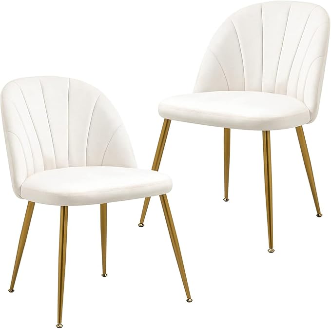 Velvet Dining Chairs Set of 2, Upholstered Mid Century Modern Dining Chairs, ...