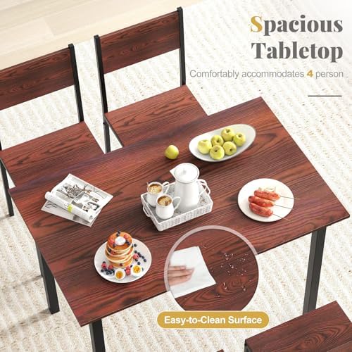 Tangkula Dining Table Set for 4, Modern Kitchen Table and Chairs Set of 4
