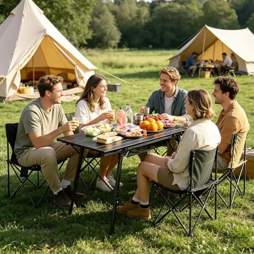 JOUYEK Folding Outdoor Camping Table, Lightweight Aluminum Camp Table