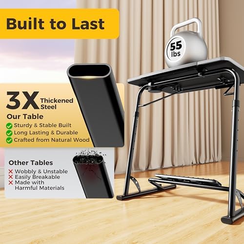 FoldWise Upgraded Folding TV Tray Table, Sturdy Couch & Dinner Laptop Table