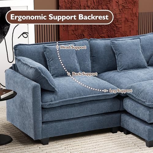 Ihanherry 77" L Shaped Modern Sofa Modular Sectional Cloud Couch with Ot...