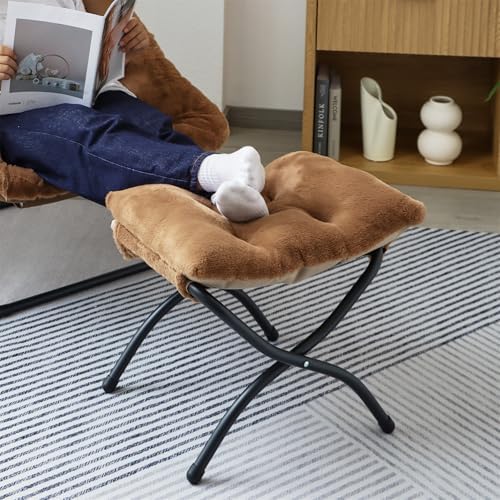 15"(H) Folding Ottoman, Foldable Footrest Stool, Portable Small Foot Sto...