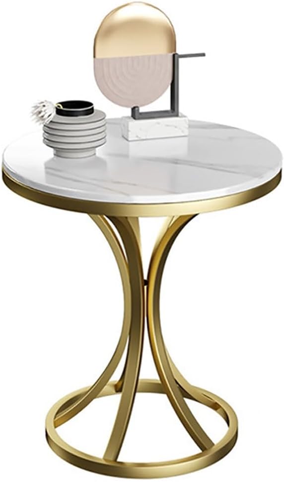 Small Round Table, Couch Side Table, Nightstand, TV Tray Table for Living Roo...