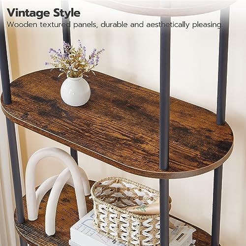 HOOBRO 5 Tier Open Bookshelf, Industrial Arched Bookcase Display Shelf Rack, ...