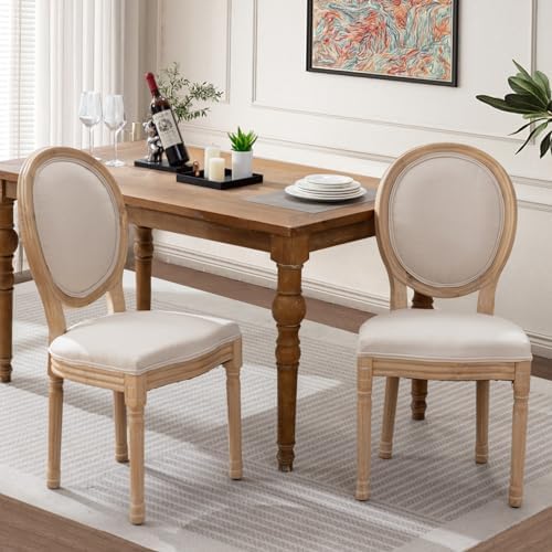 SoarFlash French Dining Chairs Set of 2, Vantage Dining Chair with Round Back...