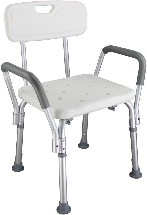 Azadx Bath Chair, Adjustable Aluminium Alloy Elderly Bath and Shower Chair Li...