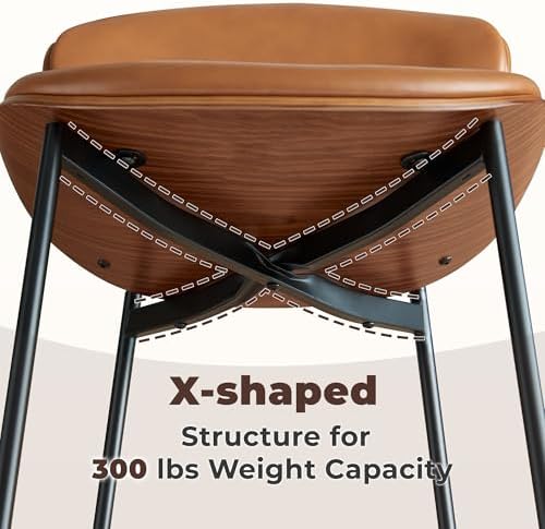 BedsPick Mid-Century Modern Dining Chairs Set of 6, PU Leather Upholstered Di...