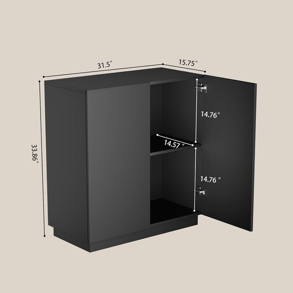 amunrbrek 31.5" Minimalist Buffet Cabinet, Sideboard with Storage, Black