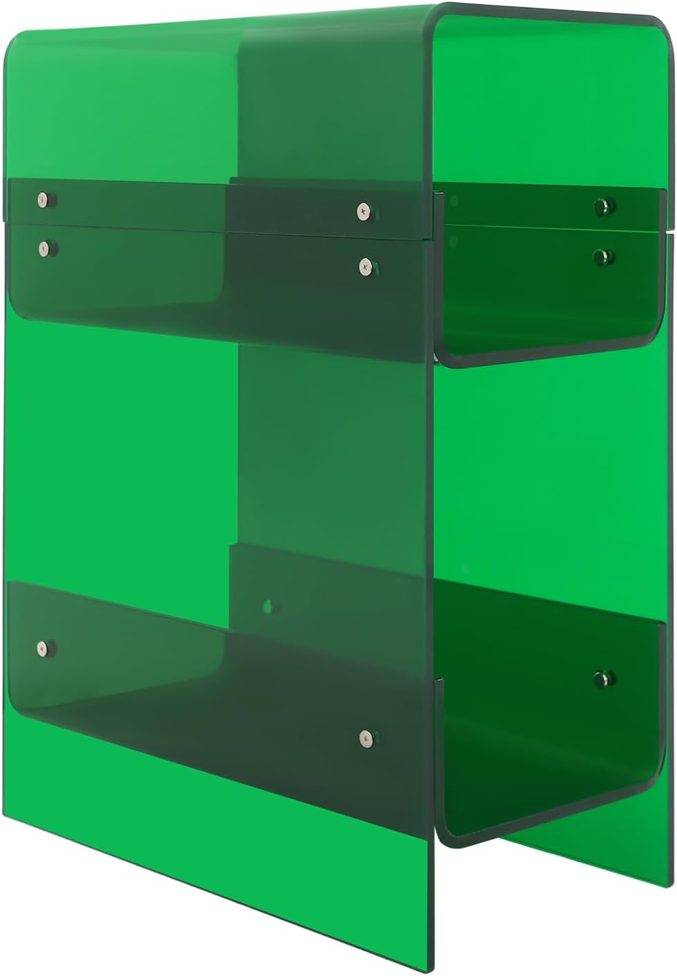 Clear Acrylic End Table, 2 Tier Narrow Acrylic Side Table Minimalist Nightsta...