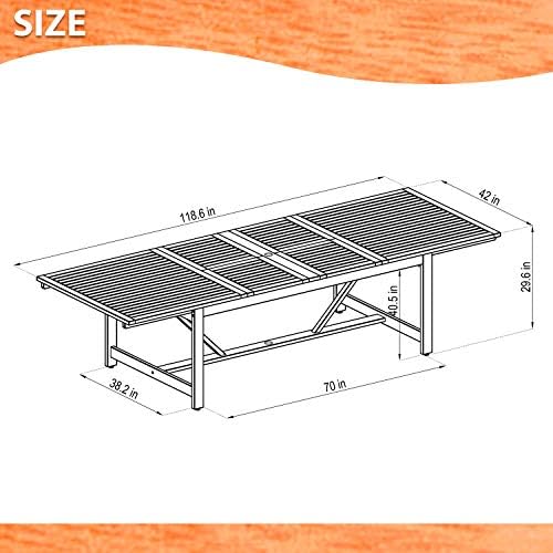 Brampton 9 Piece Outdoor Eucalyptus Extendable Dining Set | Perfect for Patio...